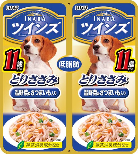 Amazon | いなば ツインズ 11歳 とりささみ&温野菜 80g(40g×2